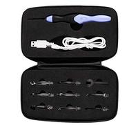 9 en 1 juego de ganchillo con luces LED, kit portátil con 9 cabezales intercambiables para tejer y hogar
