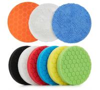9 esponjas de pulido de cera para coche, 150 mm de panal de abeja | Wamm Polishing Pads Set para pulidora excéntrica, lijadora para pulir, encerar