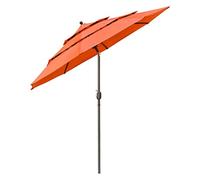 9 Feet 3 Layers Patio Umbrella Portable Outdoor Umbrella with Vent Umbrella, Button Tilt Pole, UV Protection, Windproof Sunshade for Beach, Patio, Yard, Garden