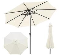 9 Ft Outdoor Table Umbrella Patio Market Umbrella with Tilt and Crank Table Umbrellas Sun Protection Waterproof, Metal Pole 1.5in with 8 Ribs, Without Base Sunshade for Balcony