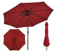 9 Ft Outdoor Table Umbrella Patio Market Umbrella with Tilt and Crank Table Umbrellas Sun Protection Waterproof, Metal Pole 1.5in with 8 Ribs, Without Base Sunshade for Balcony