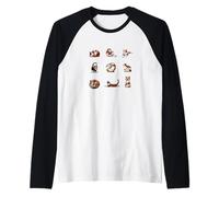 9 gatos jugar lindo ronroneo bebé maullido mascota Camiseta Manga Raglan