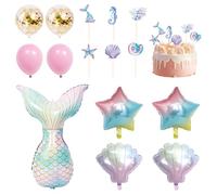 9 Globos De Sirena, 6 Piezas De Inserciones De Sirena, Globos De Cola Y Concha De Pez, Decoraciones De Fiesta Temática De Sirena, Globos Temáticos Del Océano, Decoraciones De Fiesta
