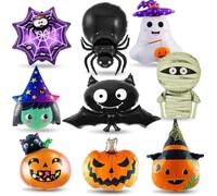 9 globos XXL de calabaza bruja fantasma murciélago telarañas