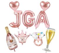 9 globos XXL JGA de color oro rosa, decoración JGA para mujer, globo de novia para ser de color oro rosa, decoración para despedida de soltera para despedida de soltera