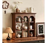 9-Grid Coffee Mug Display Rack, Wall Mounted Wooden Cup Storage Shelf | Solid Wood, Easy Wall Installation, Home Decor, Kitchen Countertop Organizer(Brown,L60cm*H49/23.6*19.3in)