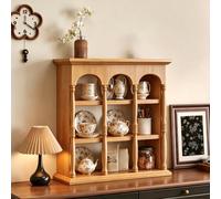 9-Grid Coffee Mug Display Rack, Wall Mounted Wooden Cup Storage Shelf | Solid Wood, Easy Wall Installation, Home Decor, Kitchen Countertop Organizer(Wood,L73cm*H49/28.7*19.3in)