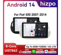 Hizpo 9 pulgadas Radio estéreo de coche para FIAT 500 2007 - 2014 GPS 2din Autoradio inalámbrico CarPlay Android 13 unidad principal de navegación automática S8 (8GB 128GB)-White
