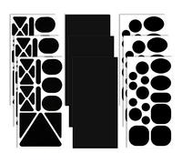 9 Hojas 96 Parches de Reparación de Nailon Parche Autoadhesivo Parche de Ropa de Tela Impermeable Ligero de Diferentes Tamaños y Formas para Reparar Chaqueta de Plumas Ropa de Carpa (Negro)