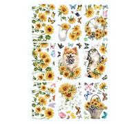9 hojas de calcomanías reutilizables para ventana de primavera con colores brillantes y patrón rico para comerciantes y decoración del hogar, calcomanías de primavera para ventana