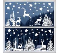 9 Hojas Pegatinas de Navidad Pegatinas de Ventana Árbol de Navidad Estrellas Pegatina Decorativa de Ventana Escaparate Cafetería Cristal Restaurante Tienda para Fiesta de Navidad