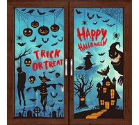 9 Hojas Pegatinas de Ventana de Halloween, Malvado Calabaza Murciélago Fantasma Monstruo Calcomanías de Halloween para Ventana, Decoraciones de Fiesta de Halloween Ventanas Puertas Espejos Neveras