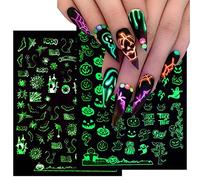 9 Hojas Pegatinas Para Uñas Halloween grito bruja malvada Autoadesiva Nail Art Stickers Decoración