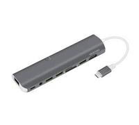 9 in1 Aluminium USB C Hub Extension:4K HDMI, RJ45 Gigabit Ethernet, 3*USB 3.0, USB-C Power Delivery, Audio Jack and SD/TF Card Readers for MacBook Pro 13" and 15”, DELL and More USB-C Devices