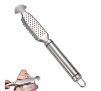 9 Inch Stainless Steel Fish Scaler with Ginger and Garlic Grating Plate, Fish Scaler Remover, For Easy Descaling, Grating & Cleaning, Kitchen Tool for Pro Scale Remover (1PC)