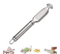 9 Inch Stainless Steel Fish Scaler with Ginger and Garlic Grating Plate, Stainless Steel Fishs Scaler, Hanging Handle Kitchen Tool for Descaling, Grating & Cleaning (Style B,1 PC)