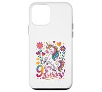 9 Is My 9th Birthday Unicorn Rainbow Magic Carcasa para iPhone 12 Mini