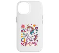 9 Is My 9th Birthday Unicorn Rainbow Magic Carcasa para iPhone 14