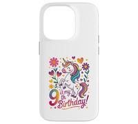 9 Is My 9th Birthday Unicorn Rainbow Magic Carcasa para iPhone 14 Pro