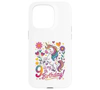 9 Is My 9th Birthday Unicorn Rainbow Magic Carcasa para iPhone 15 Pro