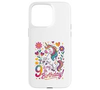 9 Is My 9th Birthday Unicorn Rainbow Magic Carcasa para iPhone 15 Pro MAX