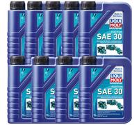9 L Liqui Moly Marine Grado Único SAE 30 ACEA E2 API SJ CF CF-4 MAN VOLVO