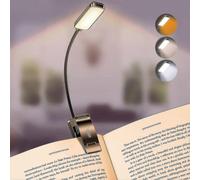 9 Led Book Light, Gritin 3 Eye-protecting Modes Reading Light Book Lamp (warm&cool White Light) -stepless Dimming, Rechargeable, Long Battery Life, 4-