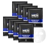 9 mascarillas faciales para hombres, hidratante, regulador de aceite, regeneración de la piel, juego de mascarillas faciales de tela, cuidado facial para hombres, calma la piel, hidrata y cuida