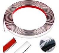 9 mm x 10 m Tira Adhesiva Decorativa Cromada Cinta Cromada Coche Embellecedores Cromados Coche Tiras Cromadas Tira Adhesiva para Moldura Coche Molduras Decorativas para Pared Tiras de Espejo Adhesivo