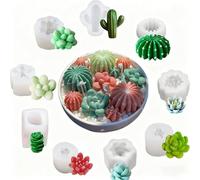 9 moldes de silicona suculentos de cactus, moldes de silicona para plantas suculentas