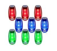 9-Pack Bike Safety Lights, High Visibility Strobe LED Lights for Bicycles (Red/Blue/Green)