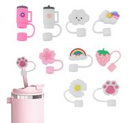 9 Pajitas Accesorios Para Stanley Cup 40, 30 Oz, 10 Mm, Material De Silicona A Prueba De Polvo, Funda De Silicona, Juego De Accesorios, Tapa De Paja, Tazas No Incluidas