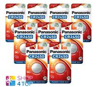 9 Panasonic CR2450 Litio Batería 3V Célula Moneda Botón 1BL blister Exp 2034 New