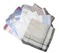 9 Pañuelos Clásicos a Rayas Para Hombres - 100% Algodón Suave, Cuadrado de Bolsillo a Cuadros - Adecuado Para Cenas de Negocios y Celebraciones