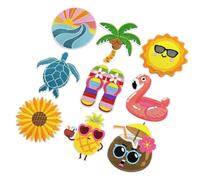 9 parches de tela con temática de playa, parches adhesivos para planchar para sombrero, mochila, ropa de niños, reparación, trabajo, planchado