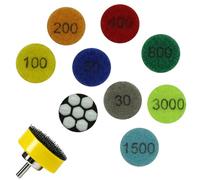 9 Pcs Almohadilla Pulido Cadena Diamante, 1 in Mini Afiladora Húmedo Seco Velcro for Klampero & Dremel, Adecuado para Azulejo Metal Vidrio