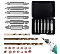 9 Pcs Extractores de Tornillos Dañados, 6 Piezas Extractor de Tornillos Rotos y 3 Brocas Giratorias, Extractores Tornillo Acero Rápido para Perno Diversos Tipos Daños