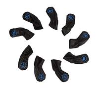 9 Pcs Golf Iron Head Covers, Waterproof PU Club Headcovers with Thick Plush Lining for Right and Left Handed Golfers, Lightweight Protective Set for 3 - Iron to Pitching Wedge (Negra)