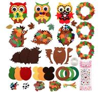 9 Pcs Juguetes de Fieltro, Set de manualidades de búhos para niños,Manualidades de otoño para niños,Adecuado para regalos de Acción de Gracias, Navidad y Día del Niño