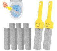 9 Pcs Piedra Pomez para Limpieza WC Baño, Bloque de Piedra Pómez Limpiador de Inodoro con 2 Mango, Pumice Stone Cleaning Block WC Reemplazable Natural para Limpiar Inodoros Piscina Baño Cocina