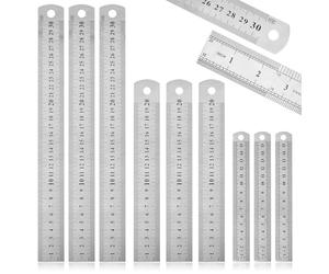9 Pcs Regla Metalica Reglas De Acero Inoxidable 15cm 20cm 30cm Regla De Precisión Métrica E Imperial Para Oficinas Escuelas Dibujo