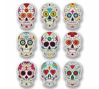 9 pegatinas de vinilo con diseño de calavera de azúcar, tamaño A4, 30 x 20 cm, tamaño A4