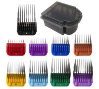 9 peines profesionales coloridos para cortapelos Guías de corte que se adaptan a la mayoría de protectores de repuesto Wahl, 1/8 a 1 1/4 pulgadas (3-32 mm)