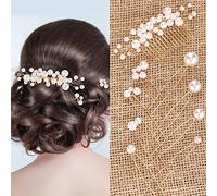 9 Peinetas de Novia con Perlas Accesorio de Horquillas de Boda de Perlas Recogido Set de Pasador de Pelo Nupcial con Perlas en Forma de U Peine de Pelo de Novia Lateral para Mujer (Oro)