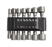 9-pie Socket Bit Set Hex Llave Adaptador Varilla de Extensión para Taladro Destornillador Cambio Rápido Acero Cromo Vanadio 5-1m Negro (14pcs)