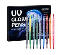 9-Piece Body Markers Set - 18-Color ddual-Tip uv gllow Pen