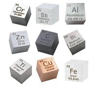 9 Pieces Element Cube Set 10Mm Density Periodic Table Pure Metal Block Suitable for Collections Material Hobbies