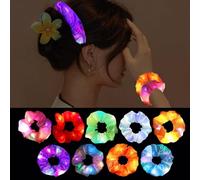 9 Pieces Glowing Hairbands, Led Glowing Hairbands, Led Hair Accessories With 3 Light Modes, Elastic Glowing Ropes Hairbands, Led Hairbands For Women Girls For Carnival, New Year Party, Christmas
