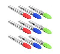 9 Pieces Mini Serving Tongs 7 Inch Small Silicone Tongs Metal Food Tongs for Salad Baking (red, Gree