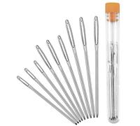 9 Piezas Agujas de Coser a Mano, Agujas Grandes sin Filo Aguja Grande para Ojos Agujas Romas de Ojo de Punto de Hilo de Acero Agujas de Coser, Botella con Aguja Tansparente